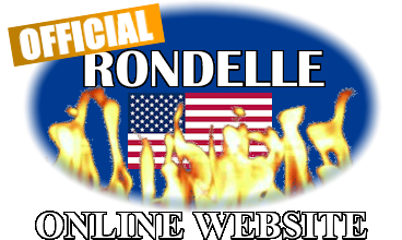 A blue oval containing the American Flag surrounded by flames. The word 'Rondelle' is displayed above it.